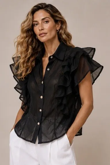 Noir Ruffle Shirt
